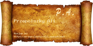 Przepolszky Ali névjegykártya